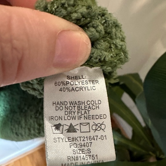 Peach Love California Women’s Green Popcorn Knit Hooded Tunic Size Small - Picture 9 of 9